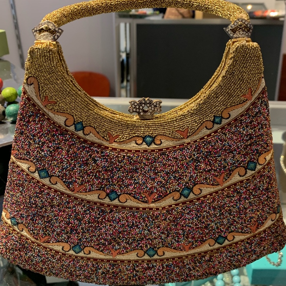 Couture beaded French evening bag circa 1950’s.